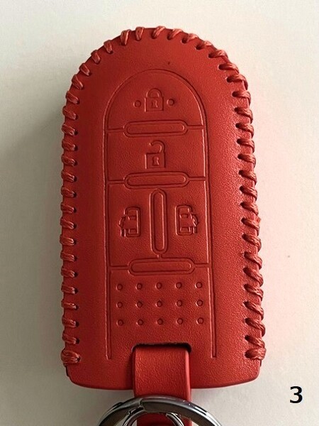 牛革ジャストフィット ウェイク スマートキーケース キャンバス オレンジ色 3