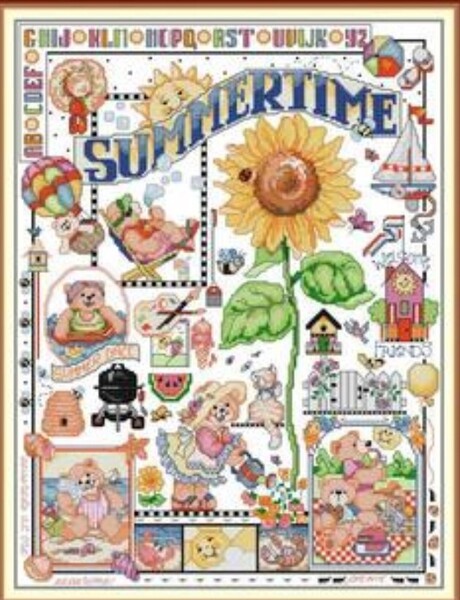 クロスステッチキット 14ct 図案印刷なし サマータイム 夏 ひまわり