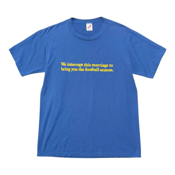 古着 90S USA製 Tシャツ ヴィンテージ プリント ブルー メンズL クルーネック シングルステッチ BA3859