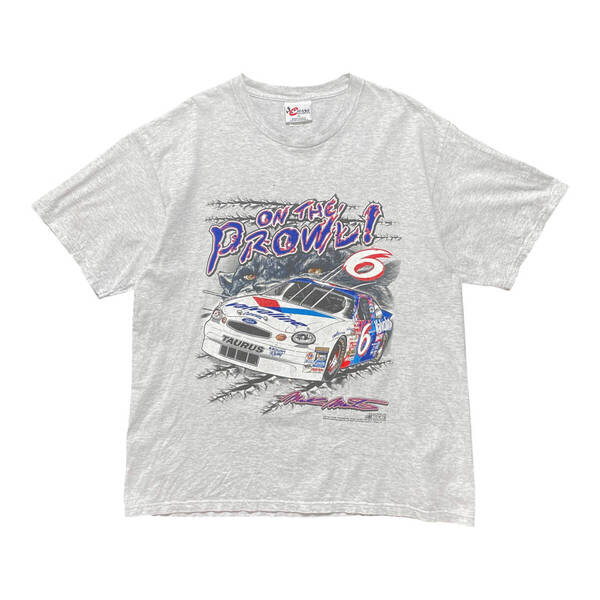 USA 古着 NASCAR ナスカー レーシング Tシャツ マークマーティン フォード FORD プリント メンズXL グレー BA3978