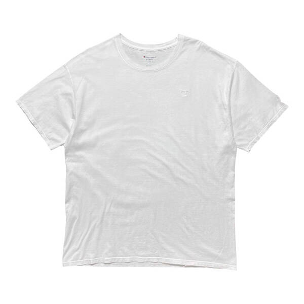 USA 古着 チャンピオン Champion Tシャツ ワンポイント ロゴ 刺繍 ホワイト メンズXL クルーネック BA3872