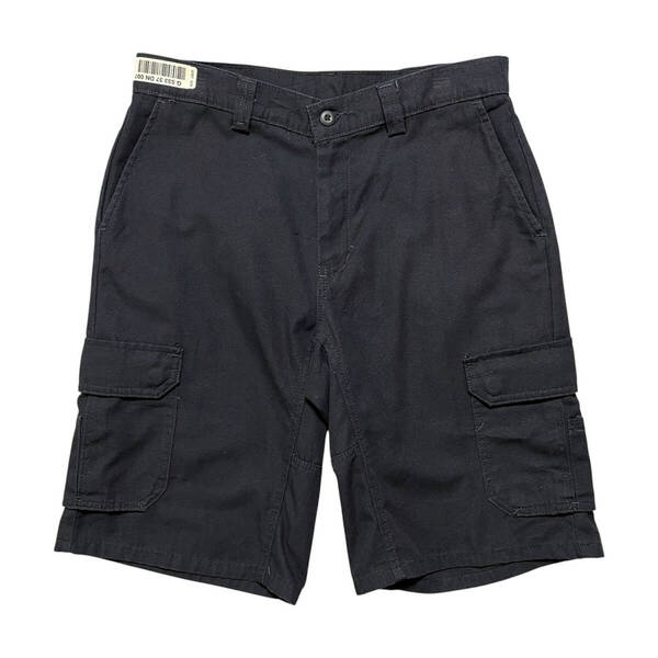 USA 古着 Wrangler ラングラー コットン/ポリ カーゴショーツ ハーフパンツ W32 ブラック 黒色 半ズボン CE0301