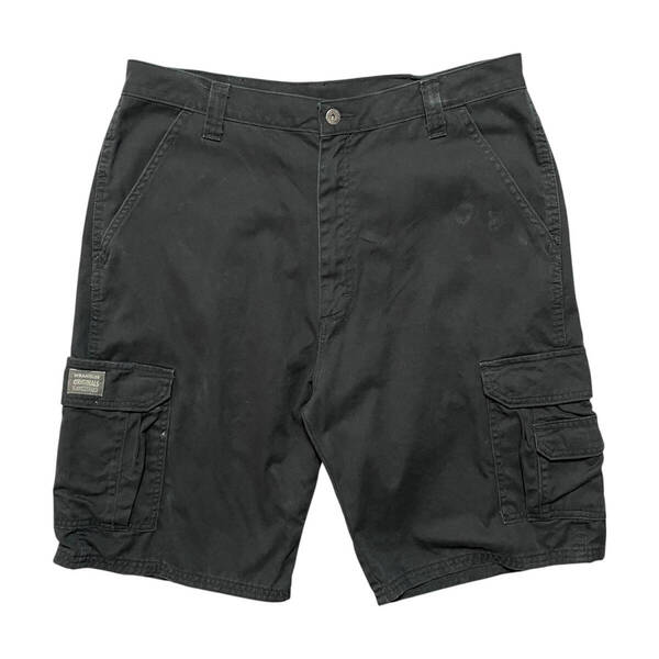 USA 古着 Wrangler ラングラー コットン カーゴショーツ ハーフパンツ ワークパンツ W34 ブラック 黒色 ショーツ 半ズボン 半パン CE0306
