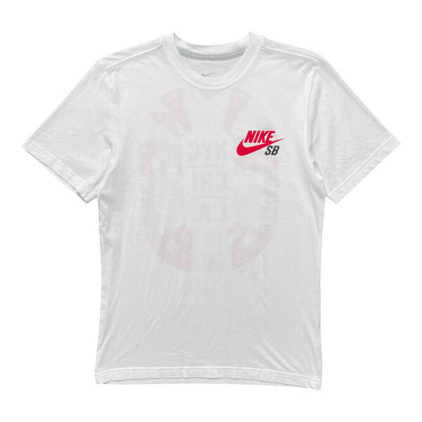 USA 古着 NIKE SB ナイキSB Tシャツ ロゴ バックプリント ホワイト メンズS クルーネック スケボー スケートボード BA3892