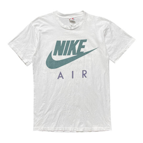 古着 USA製 90S NIKE AIR ナイキ エアー Tシャツ ロゴ プリント ホワイト メンズL 銀タグ シングルステッチ BA3894