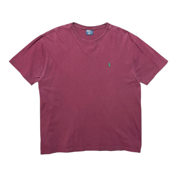 USA 古着 Polo Ralph Lauren ポロラルフローレン Tシャツ ワンポイント ロゴ 刺繍 パープル メンズM クルーネック BA4067