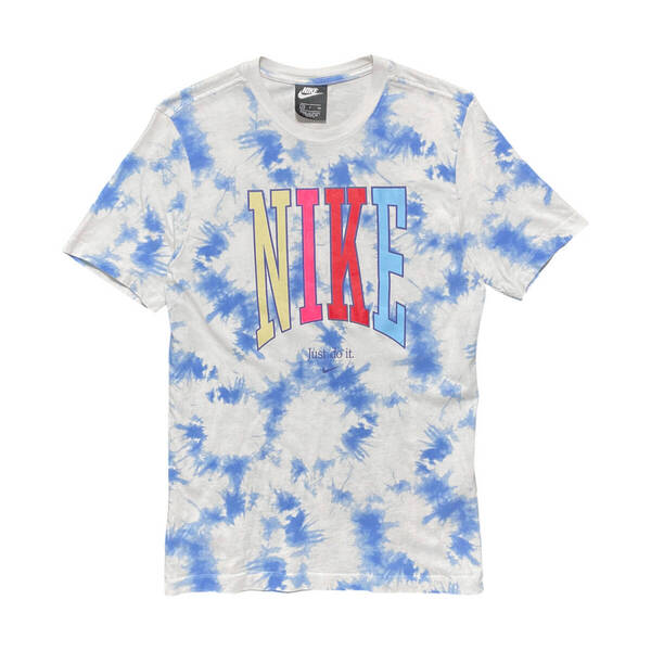 USA 古着 NIKE ナイキ Tシャツ タイダイ ロゴ バック プリント 総柄 メンズS クルーネック BA4096