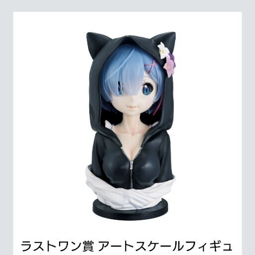 新品 リゼロ 一番くじ ラストワン レムアートスケールフィギュア 猫耳バージョン おまけつき