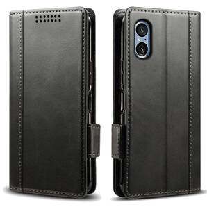 Xperia 5 V SO-53D SOG12 レザーケース Black●