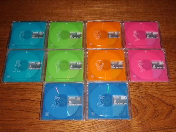 (M21) MD ミニディスク 中古 初期化済 maxell COLOR CLUB 80 5色 2枚ずつ 計10枚セット 同一シリーズ
