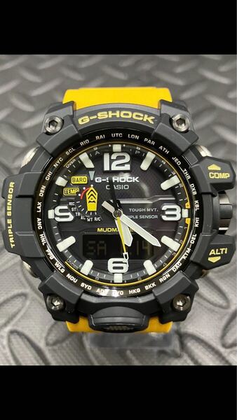 【ほぼ新品をイエローカスタム】イエローベゼル、イエローバンド新品 2024年10月製造 GWG-1000 G-SHOCK CASIO 元バンド、ベゼル付