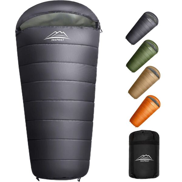 寝袋 シュラフ マミー型 キャンプ アウトドア 軽量 保温 耐寒 防水 封筒型 コンパクト 登山 車中泊 防災用 丸洗い可能 収納袋付1.8kg