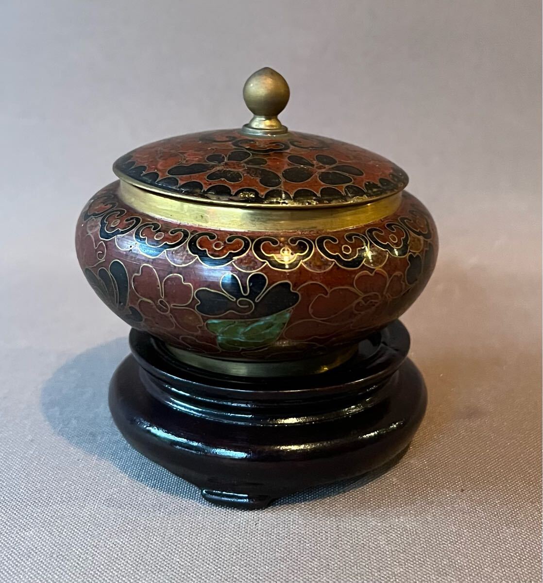 ♥古七宝 菓子器 金平糖入れ 木箱付き 骨董品