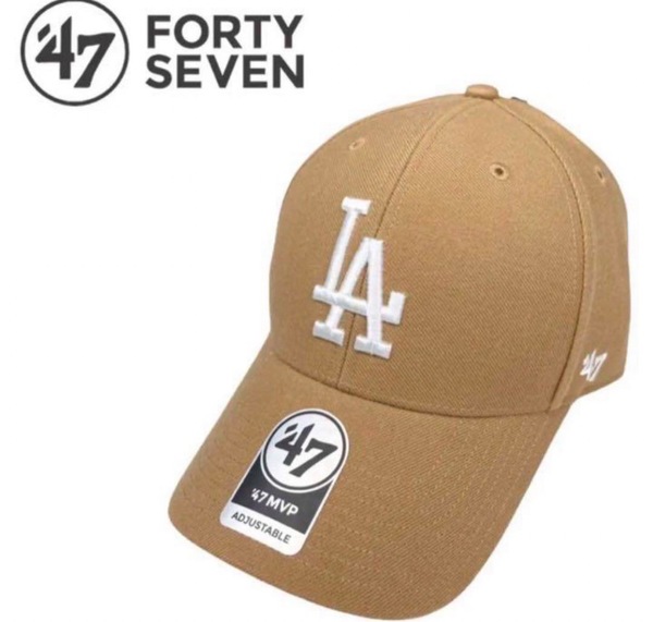 47 フォーティーセブン ブランド キャップ 帽子 MVP12WBV LA ドジャース キャメル MLB 47BRAND DODGERS MVP 新品