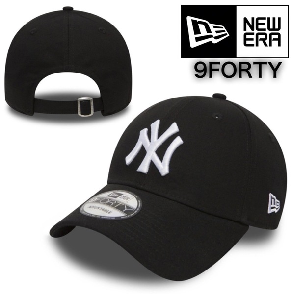 ニューエラ キャップ 帽子 ナインフォーティ ヤンキース ブラック×ホワイト ベースボールキャップ NEWERA 9FORTY LEAGUE BASIC CAP 新品