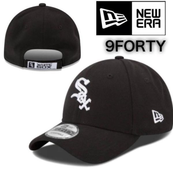 ニューエラ キャップ 帽子 ベースボールキャップ ホワイトソックス ブラック USモデル MLBグッズ NEWERA 9FORTY LEAGUE BASIC CAP 新品