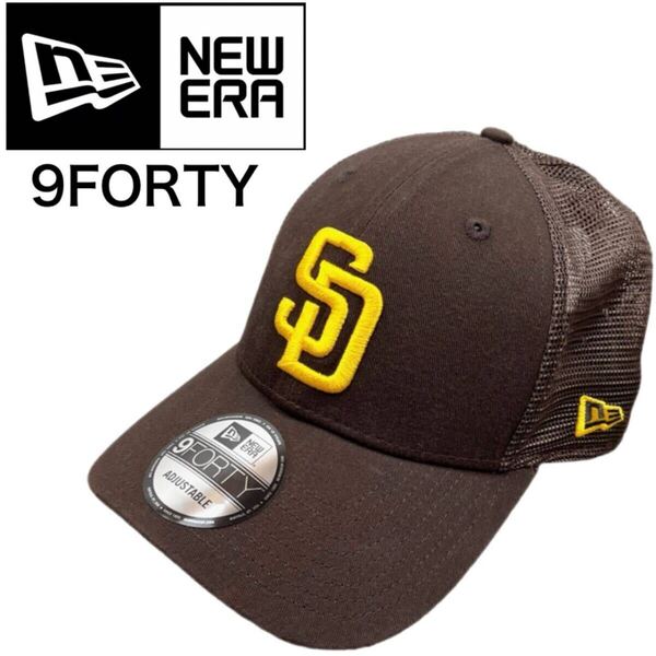ニューエラ Newera キャップ ナインフォーティ 9FORTY メッシュ パドレス ブラウン×イエロー 940 帽子 メジャーリーグ NEWERA 9FORTY 新品