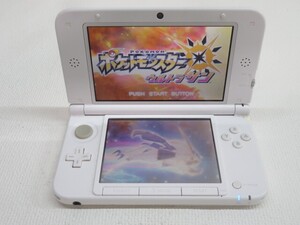 ソフト付★Nintendo 3DS LL ゲーム機器 ホワイト Ver.11.0.0—21J ポケットモンスター ウルトラサン 任天堂 アダプター付 動作品 19530★!