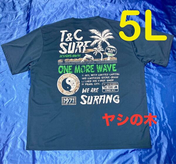 T&C Surf くすみブルー メッシュ半袖Tシャツ メンズ大きいサイズ 5L