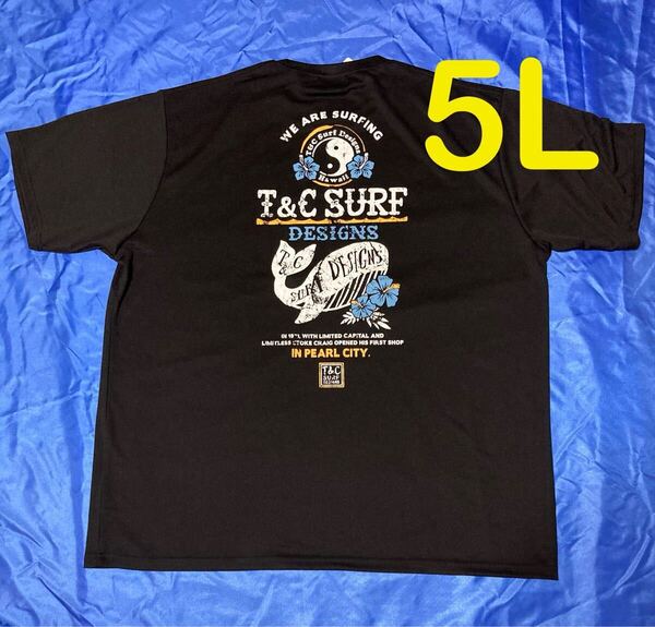 T&C Surf ブラック メッシュ半袖Tシャツ メンズ大きいサイズ 5L