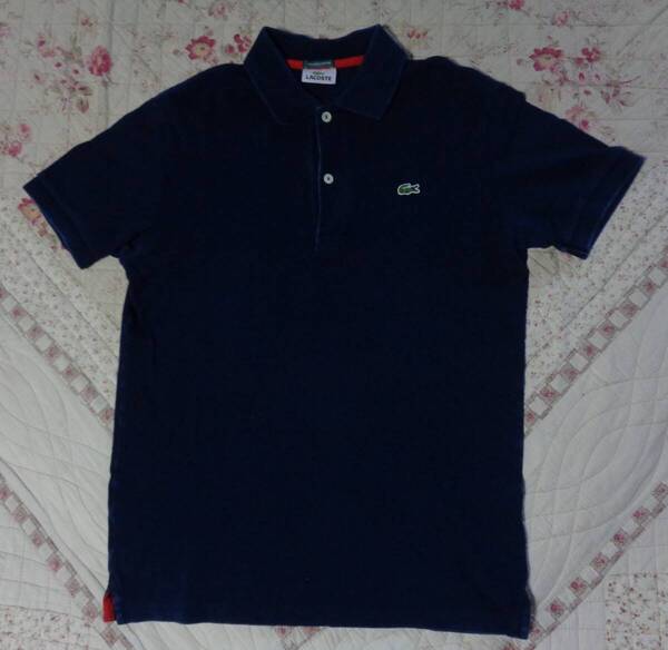 HRM/サイズ3/ラコステ/LACOSTE/ハリウッドランチマーケット/ハリラン/聖林公司/blue blue/半袖刺繍インディゴポロシャツ/濃紺ブルー