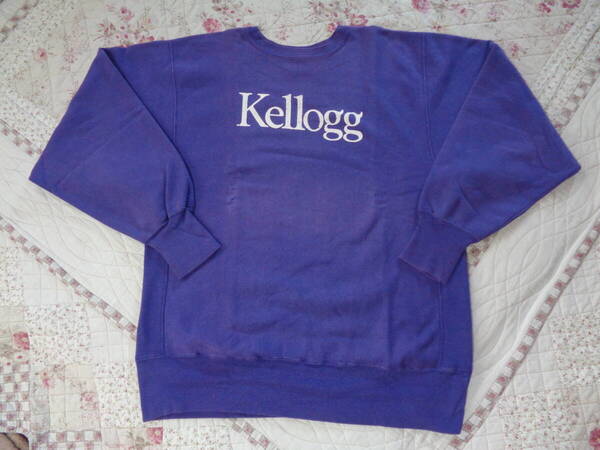 XLサイズ/Kellogg/刺繍タグ/USA/カレッジロゴ/90s/チャンピオンChampion/リバースウィーブ/スウェット/トレーナー/ビンテージ/パープル