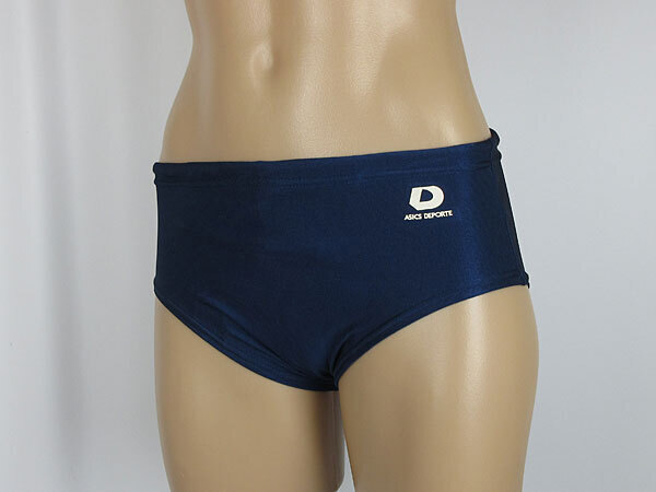 スクール水着 男子★競泳 競パン★水泳パンツ★asics アシックス★デポルテ★D-391★ネイビー 紺★日本製★Mサイズ★プリントひび割れ