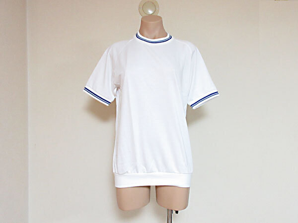 体操服 体操着★中学校 高校★半袖Tシャツ★MIZUNO ミズノ★82HT-6527★ホワイト×ブルー★Oサイズ★未使用★シワあり