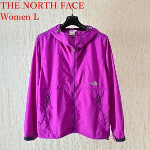 U3 Women L THE NORTH FACE 紫 薄手 ナイロン パーカー NPW16970 コンパクトジャケット
