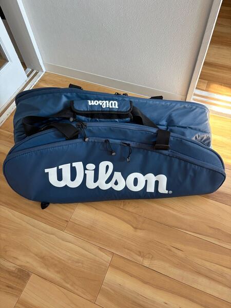 良品☆ウイルソン(Wilson) テニスラケットバッグ ツアー 3 コンプ TOUR 3 COMP ネイビー ホワイト 9本