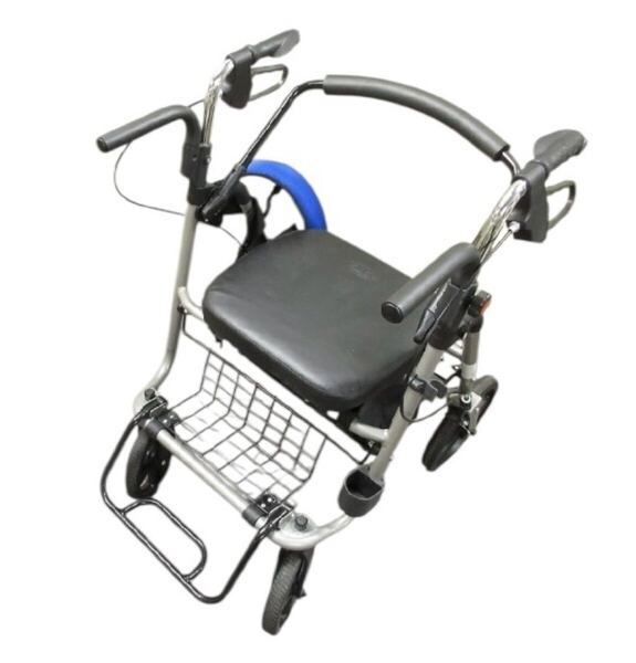 Alidge 折り畳み式 歩行器 ブレーキ付き 歩行補助車 介護 4輪 保証付き 補助具 シルバーカー シルバーカート