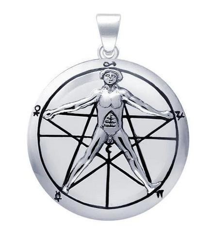 PS: The Vitruvian Man Silver Pendant
