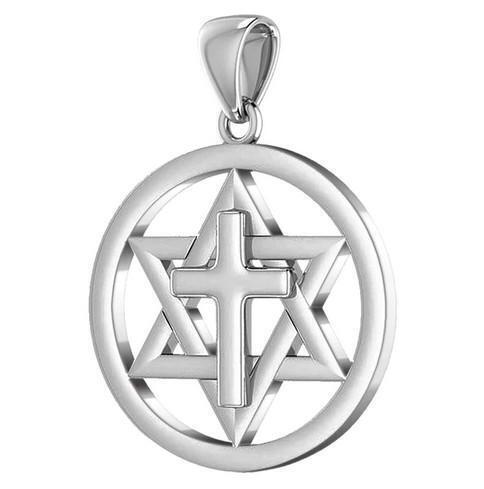 PeterStone: Cross Star Of David Pendant