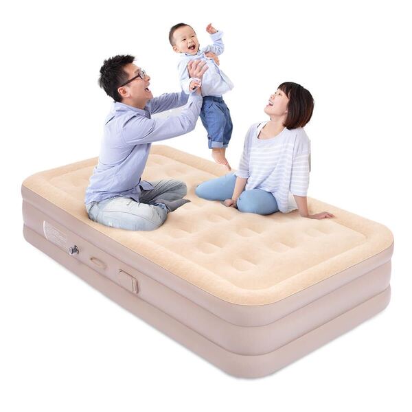 エアーベッド キャンプマット アウトドア シングル 自動膨張 電動ポンプ 厚手 約40cm 車中泊 防水 軽量 耐荷重450kg