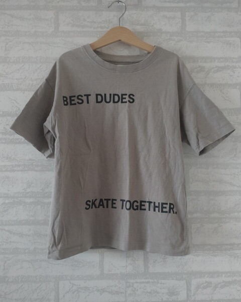 ZARA KIDS ロゴTシャツ 128㎝ グレージュ 半袖 夏 キッズ こども服 男女兼用 120 130 ザラ カットソー 通学 アウトドア 普段着 カジュアル