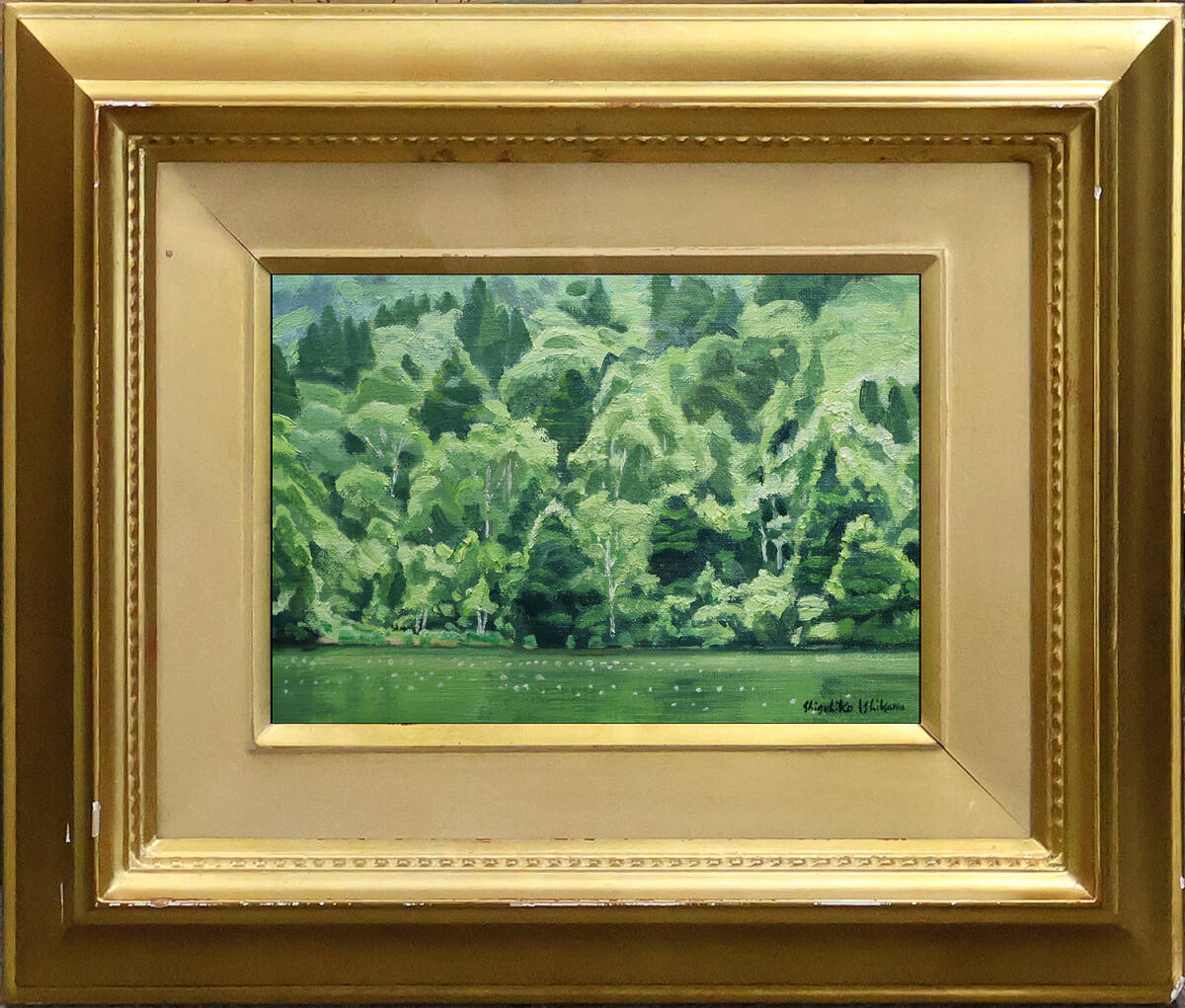 岡田 三郎助 、セーヌ河上流の景、希少な額装用画集より、新品高級額 岡田 三郎助 、セーヌ河上流の景、希少な額装用画集より、新品高級額