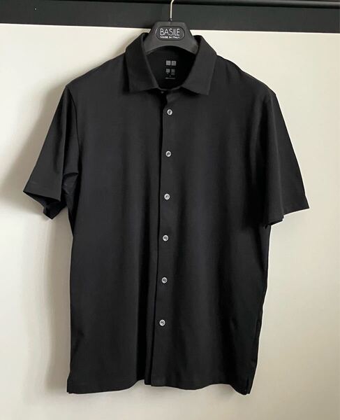 ★送料無料!UNIQLO AIRism ユニクロ エアリズム コットンシャツ 黒 ★L