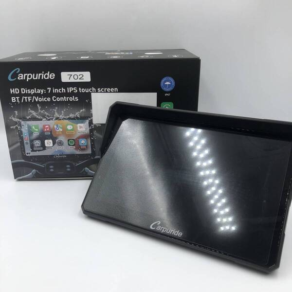 【未検品】carpuride バイクナビ carplay ワイヤレス android auto オートバイ アンドロイドナビ IP67防水 7インチ(702)/Y30658-K2