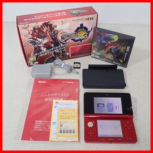 動作品 ニンテンドー3DS モンスターハンター3G はじめてハンターパック フレアレッド 箱説付 Nintendo 任天堂【10