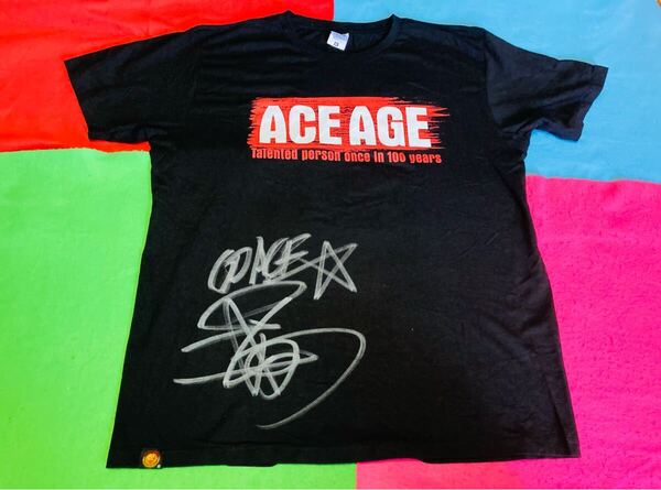 【直筆サイン入り】棚橋弘至/完売品「ACE AGE」Tシャツ (XL)新日本プロレス/アントニオ猪木/長州力武藤東京ドーム引退社長ウルフ・アロン