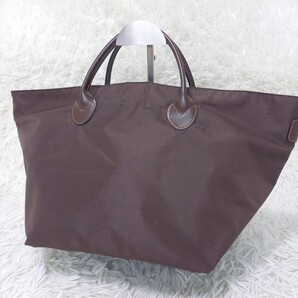 【良品】 Herve Chapelier エルベシャプリエ 舟形 トートバッグ ハンドバッグ 羊タグ ナイロン ブラウン 茶色 希少 船形