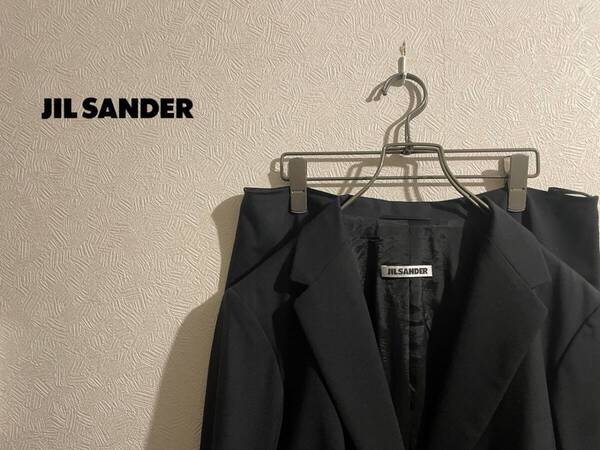 ◯ ドイツ製 JIL SANDER セットアップ スカート スーツ / ジルサンダー テーラード ジャケット ブラック 黒 42 Ladies #Sirchive