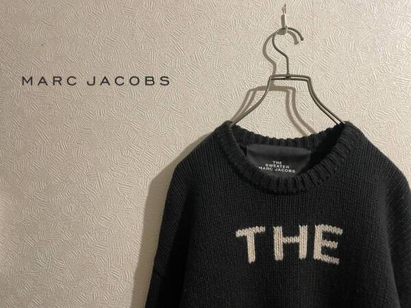 ◯ MARC JACOBS 「THE」 ローゲージ ロゴ ニット / マークジェイコブス セーター ウール ドロップショルダー ブラック XS Mens #Sirchive