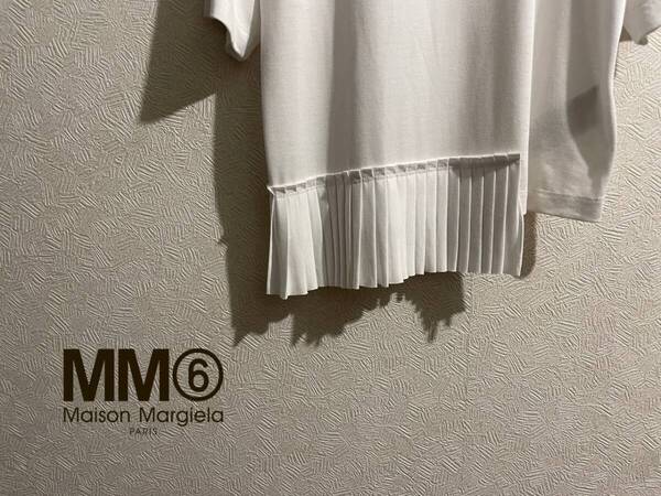 ◯ Maison Martin Margela MM6 プリーツ ヘム カットソー / メゾン マルタン マルジェラ Tシャツ ホワイト 白 S Ladies Mens #Sirchive