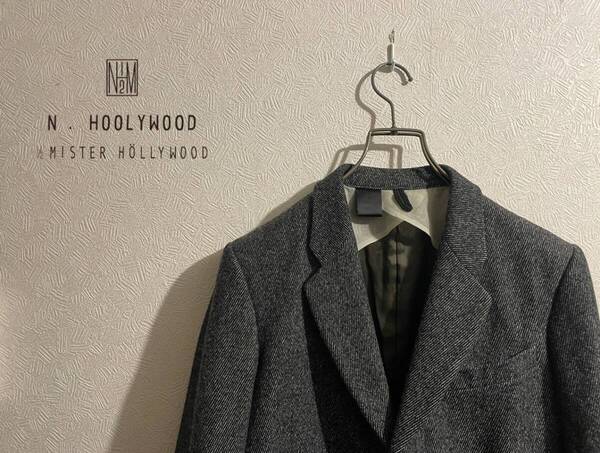 ◯ N.HOOLYWOOD COMPILE ツイード テーラード ジャケット / エヌハリウッド コンパイル ショート シングル グレー 36 Mens #Sirchive