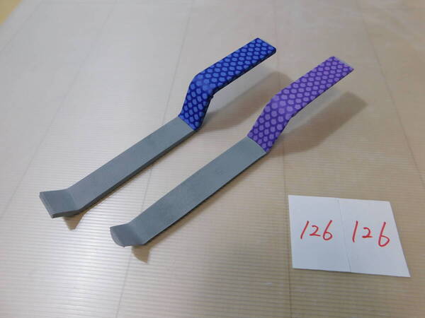 ヤスリハンマー 2本セット 平 平形 逆R用 半丸 半丸形 荒目 ヤスリ 鈑金 板金 ハンマー 塗装 当て盤 ラバーグリップ付 126