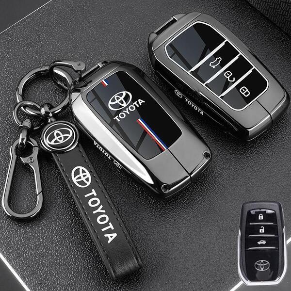 トヨタ車適応 スマートキーケース【シルバー】ブラック 3ボタン アルファード ヴェルファイア プリウス RAV4 カローラ ハリアー C-HR
