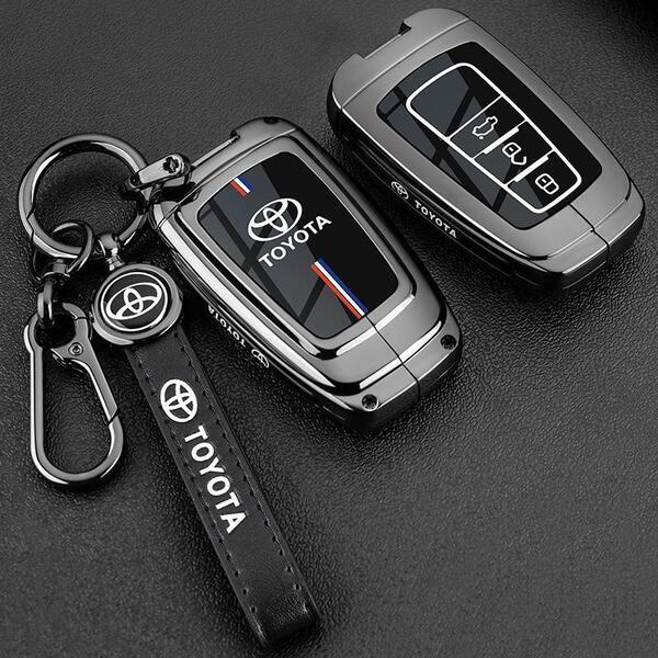 トヨタ車適応 スマートキーケース【シルバー】ブラック 3ボタン アルファード ヴェルファイア プリウス RAV4 ハリアー カローラ C-HR
