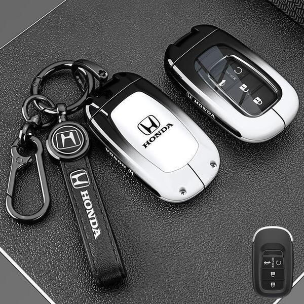 ホンダ スマートキーケース 【ホワイト】黒 3ボタン N-BOX フィット フリード ヴェゼル ステップW シャトル HONDA 新品 頑丈 傷防止 メタル