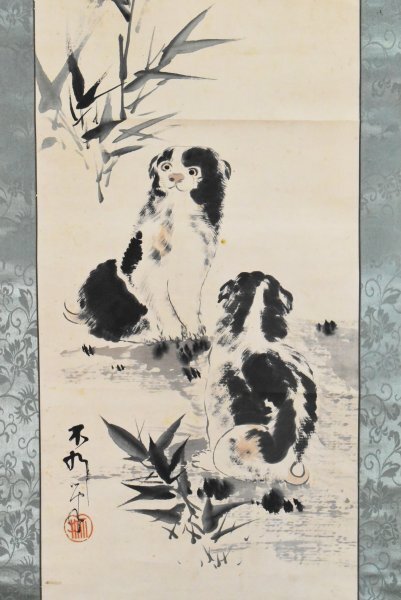 【真作】掛軸 冬之白兎 精密描写 名品 合箱入 O120 Yahoo!オークション -「絵画 真作 日本画」(花鳥、鳥獣) (日本画
